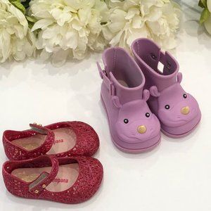 (2 PAIR SET) Mini Melissa Girl shoes NEW